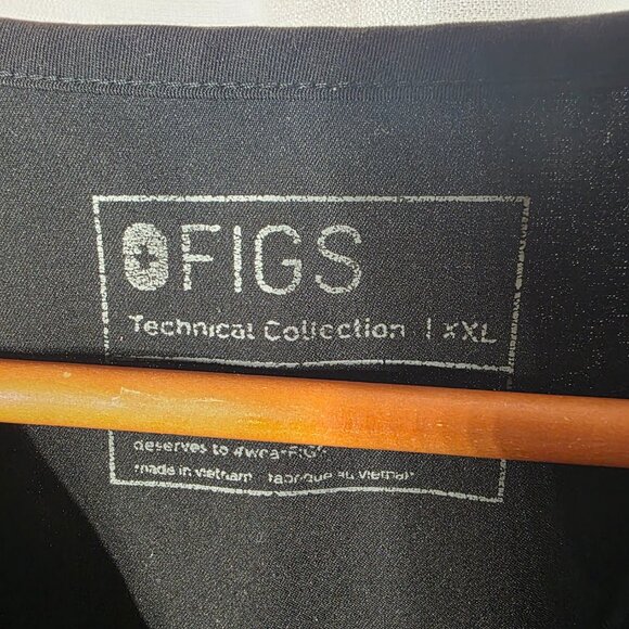 Figs Black Men's Leon 3 Pocket Scrub Top FM#1500 PO# 2723 Size XXL - Picture 3 of 7